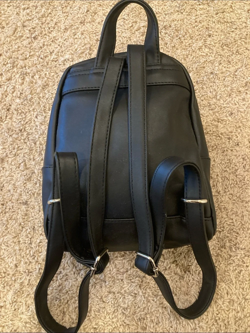 art class Black Mini Backpack with White Daisy Embroidery